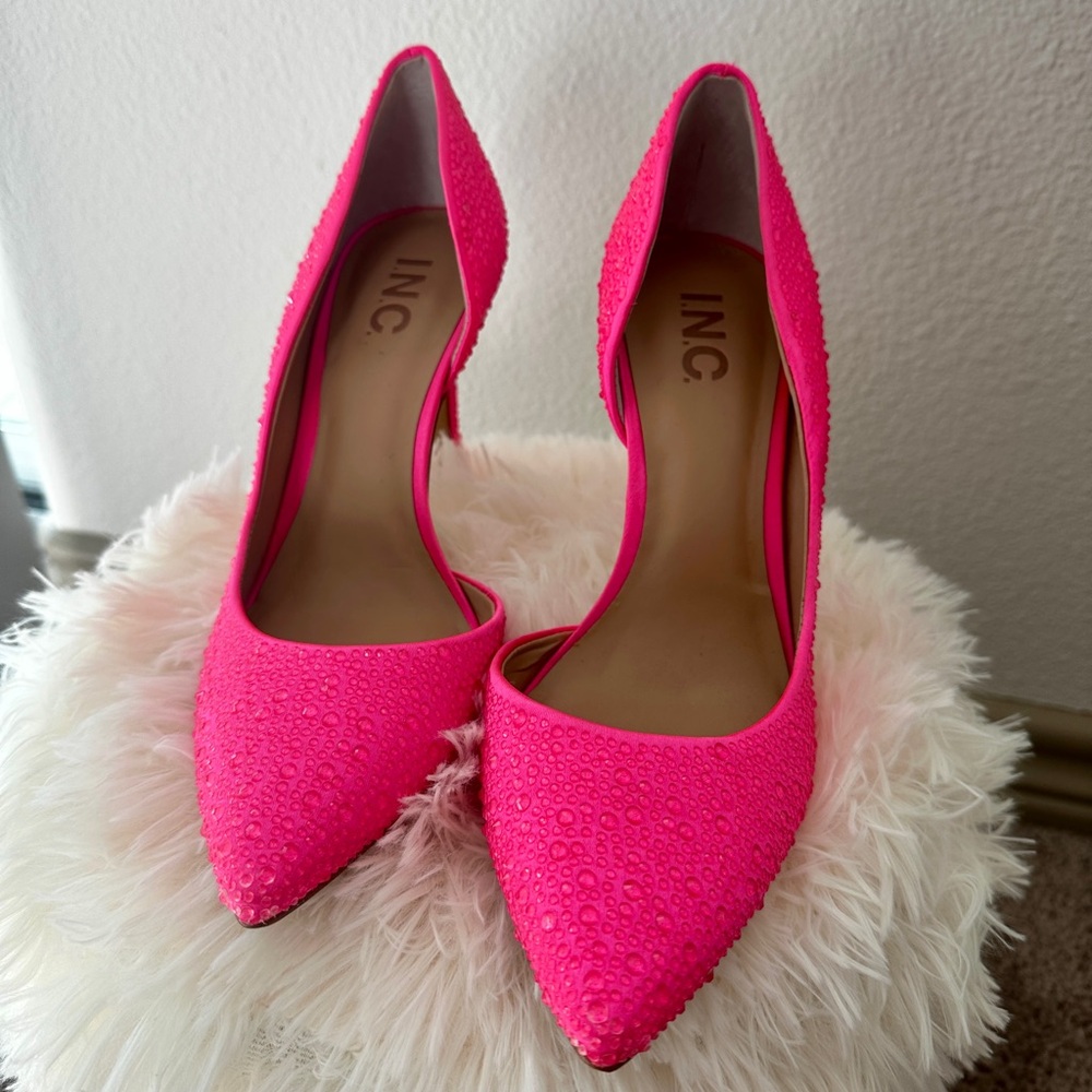 INC International Concepts Women's Hot Pink Embellished Heels | (I.N.C.) KENJAY